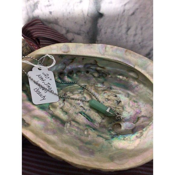 NWT Natural Gemstone Long Hexagonal Pointed Reiki Chakra Pendant Necklace Jade 2 - Picture 5 of 11